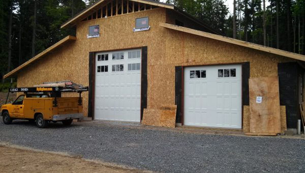 newly built garage